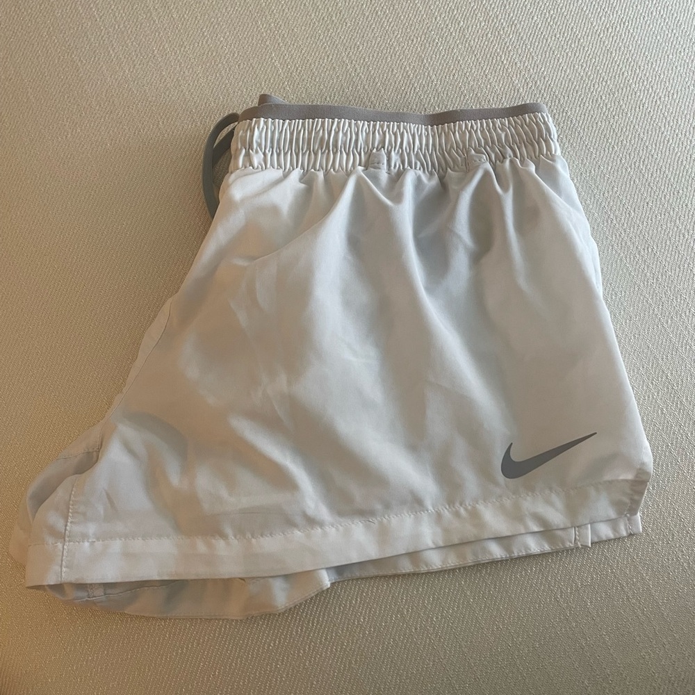 White Nike running shorts size medium